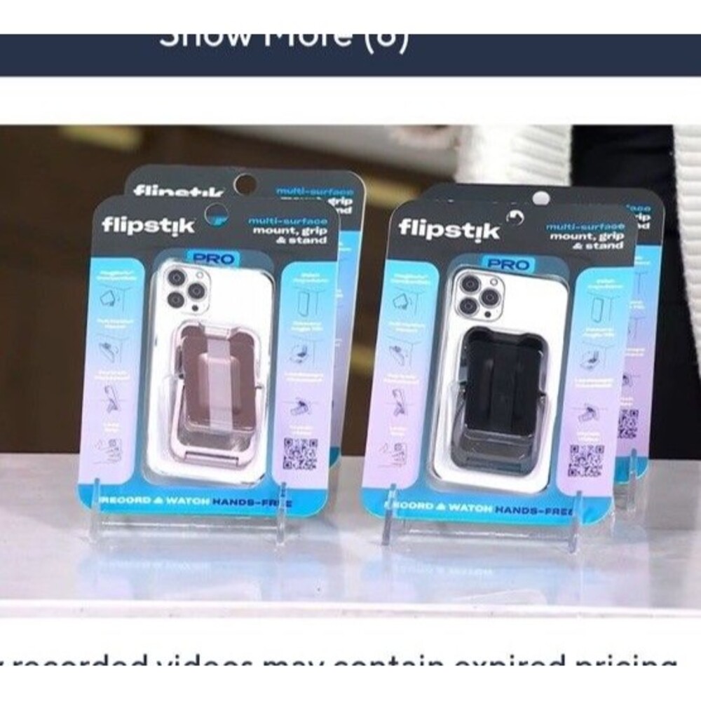 Flipstik Set of 2 Pro Foldable Adhesive Phone Mounts - Black
